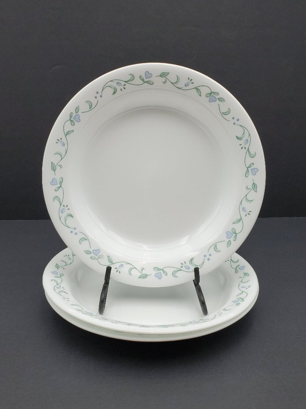 Corelle Country Cottage Rim Soup Bowls Lavender Hearts Individual Pasta Bowls
